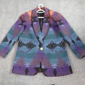 Style New York Blazer M Purple Aztec Print All Over Print Vintage